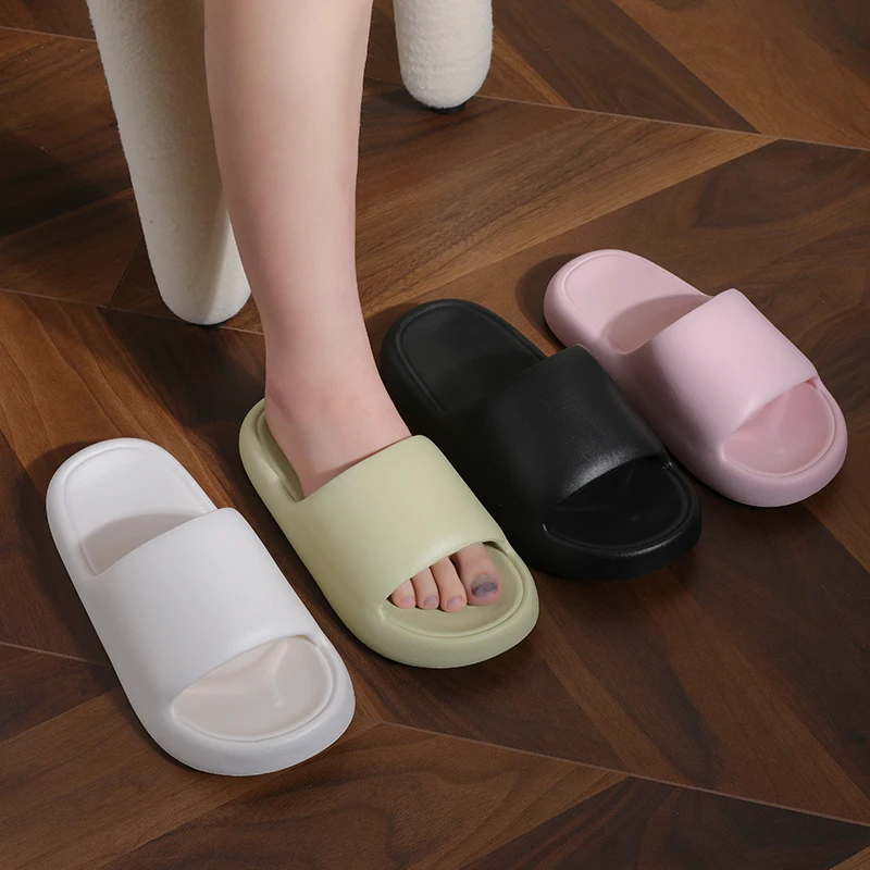 Fashion Summer Concise Couple Non-slip Soft Platform Slides Lithe Cosy Sandals Men Women Casual Slippers Home Shoes Flip Flops