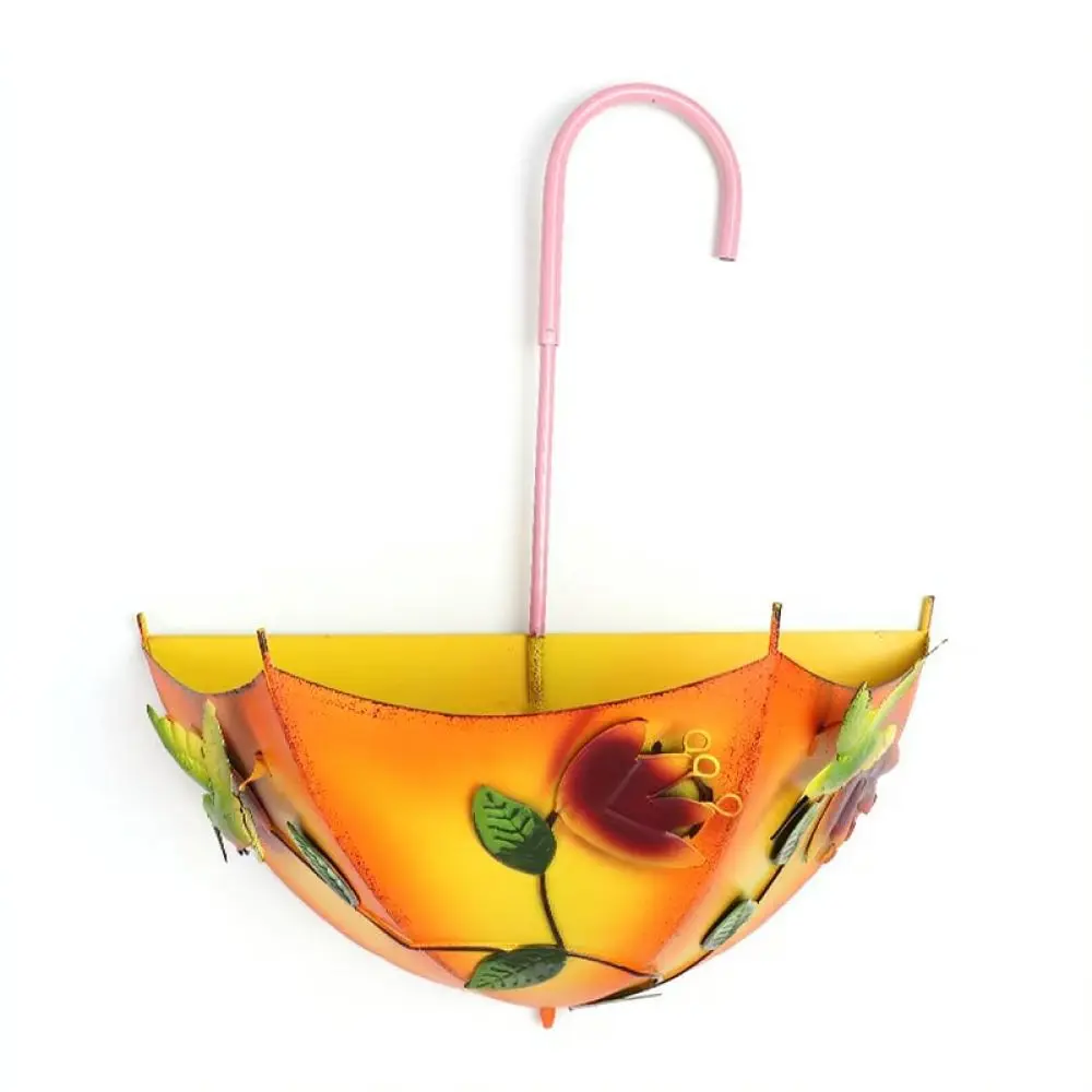 Creative Umbrella Iron Flower Pot Metal Succulent Planter Decorative Outdoor Ornament For Garden Patio Yard