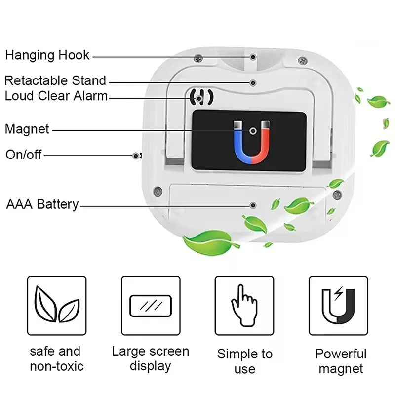 Magnetic LCD Digital Countdown Cooking Timer Alarm Clock Home Kitchen Accessories