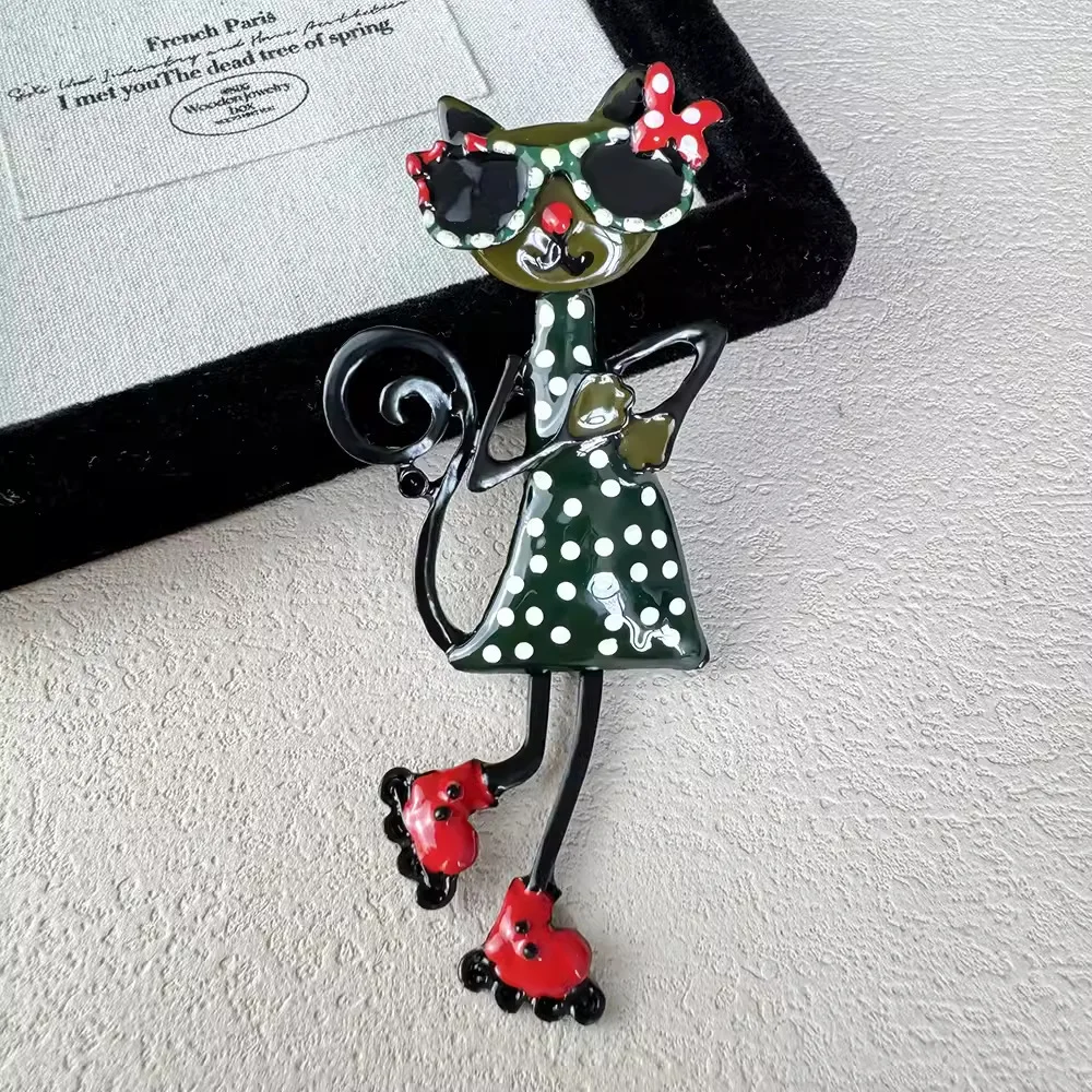 Broche de gato cruzado, pin de alta gama, traje de alta gama, flor para el pecho, venta al por mayor, nuevo, sexy