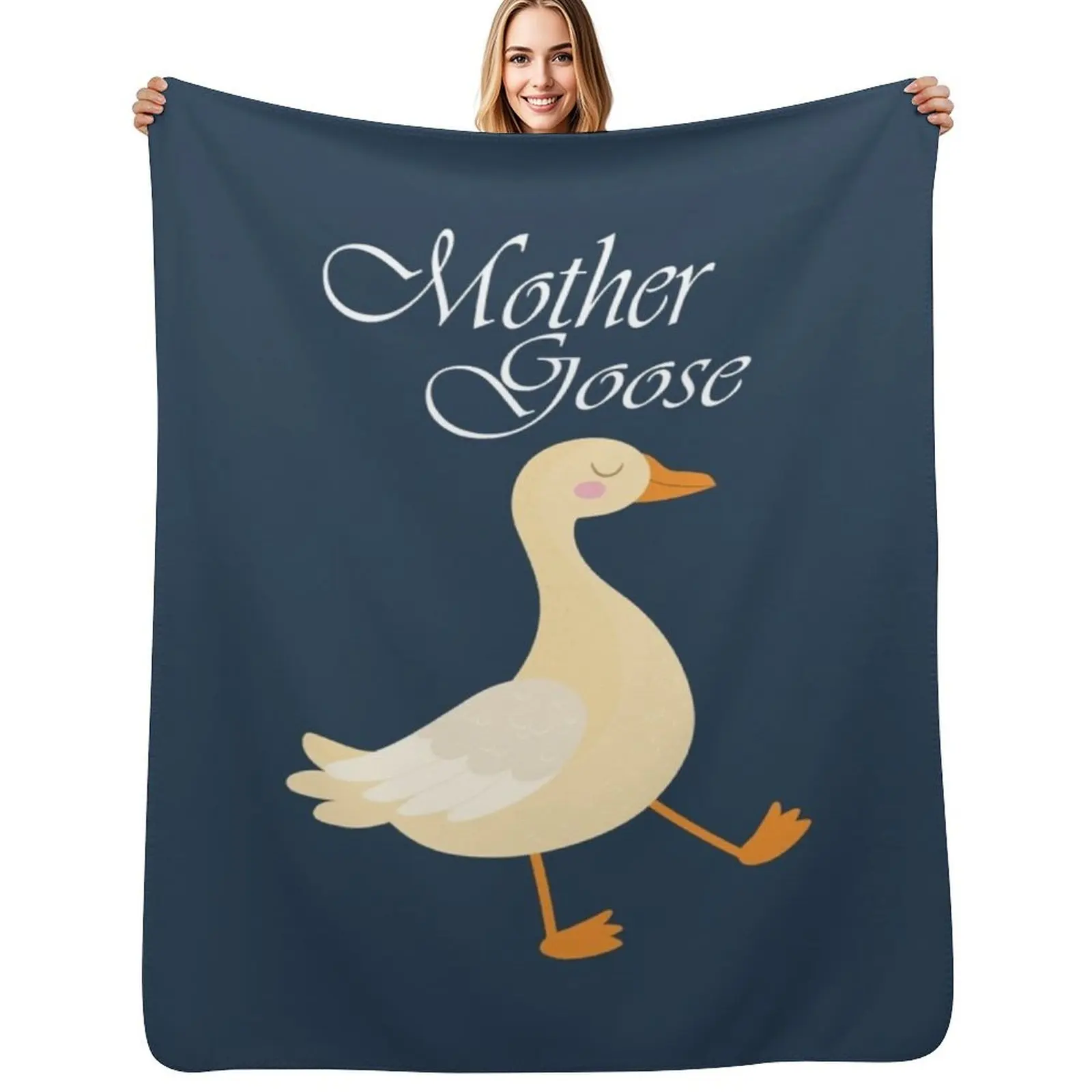 

Happy National Mother Goose Day Yellow Mother Goose Throw Blanket Air Conditioner Soft Blanket for Office Home