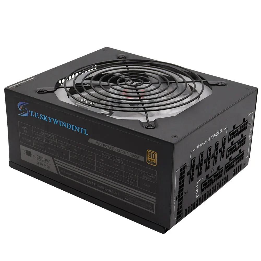 Imagem -04 - Modulador Completo para Bitcoin Mining 2000w Atx Power Supply 2000w Psu Colorido 110v 220v Eth Btc Bitcoin Miner 90 Eficiência