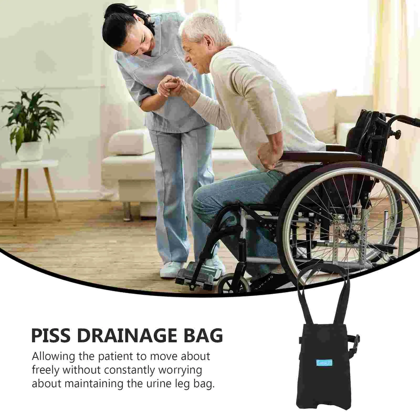 Drainage Bag Urinary Old Man The Urine with Crossbody Strap Nursing Cotton for Air Travel