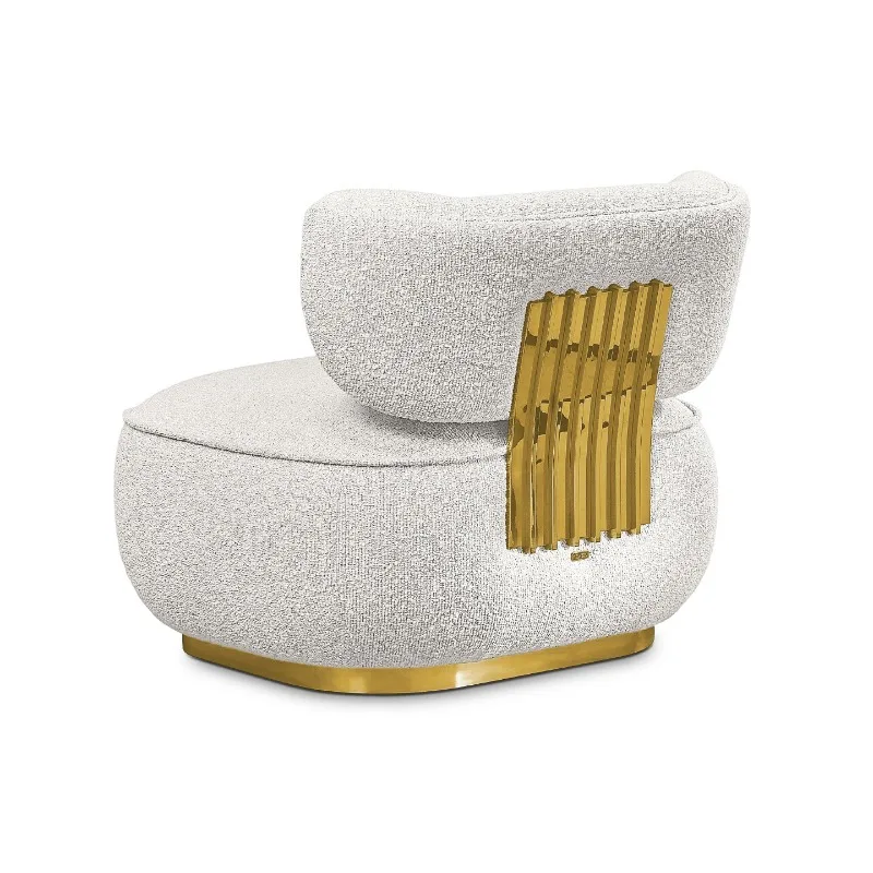 Single sofa Italian villa mansion living room artistic sense stainless steel lazy leisure chair