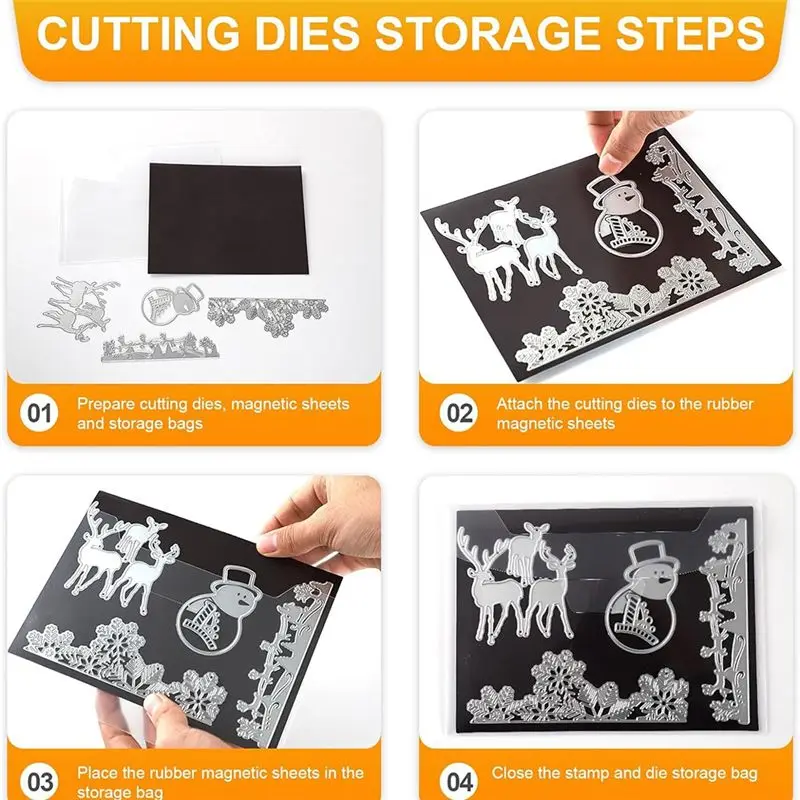 AS63-20 PCS Magnetic Bags And Paper, Stamp And Die Storage Master, Black & White Perfect For DIY Craft Enthusiasts view 3