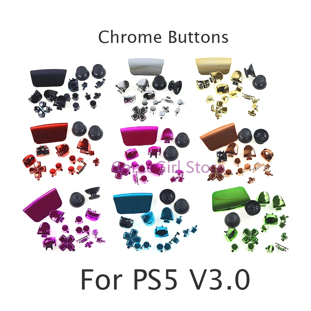 

10sets Colorful L1 R1 L2 R2 Buttons Keypads Joystick Cap Replacement For PlayStation 5 PS5 Direction D-Pad Chrome Buttons