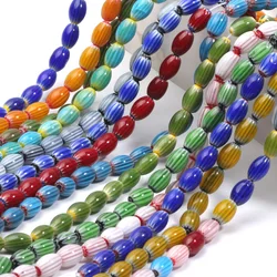 8x12mm Nepal Style Glass Beads Spacial Print Lampwork Beads for Jewelry Making Bracelet Necklace Handmade Loose DIY Accessories