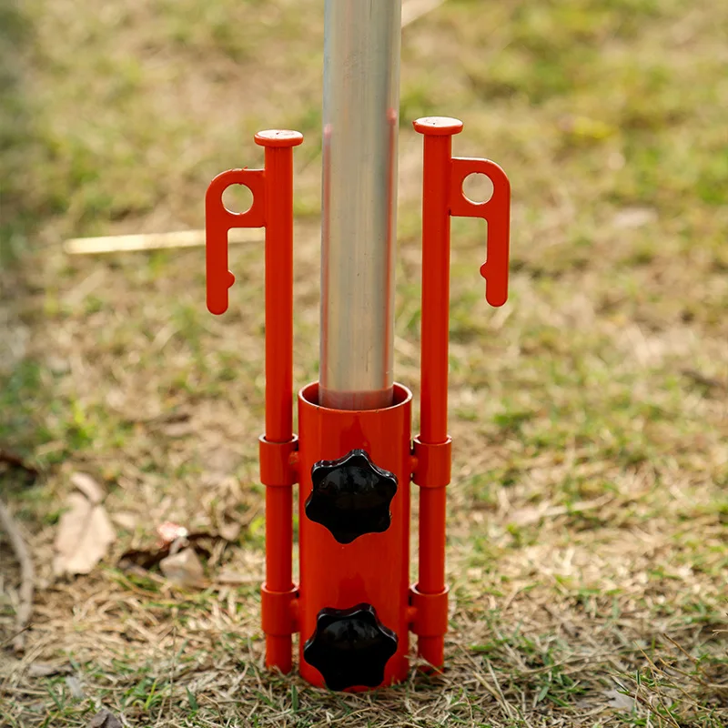 Camping Tent Pole Fixator, 30cm Ground Insert Pegs with Storage Bag, Adjustable Canopy Support Holder