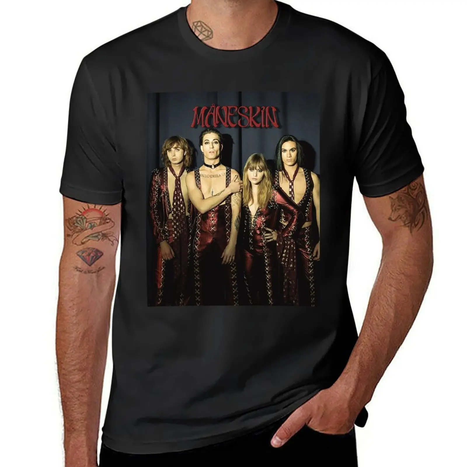 M?neskin Maneskin Italy Winners Eurovision Song Contest 2021 Zitti e buoni T-Shirt korean fashion blacks plain sweat shirts, men