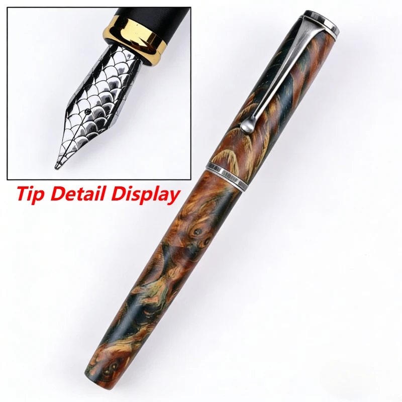 

Low Discount Wooden Pen Wingsung Flex Nib Fountain Pen High Quality M B 1.0MM Tip Business Boss Writing Office Ink Pes Wooden