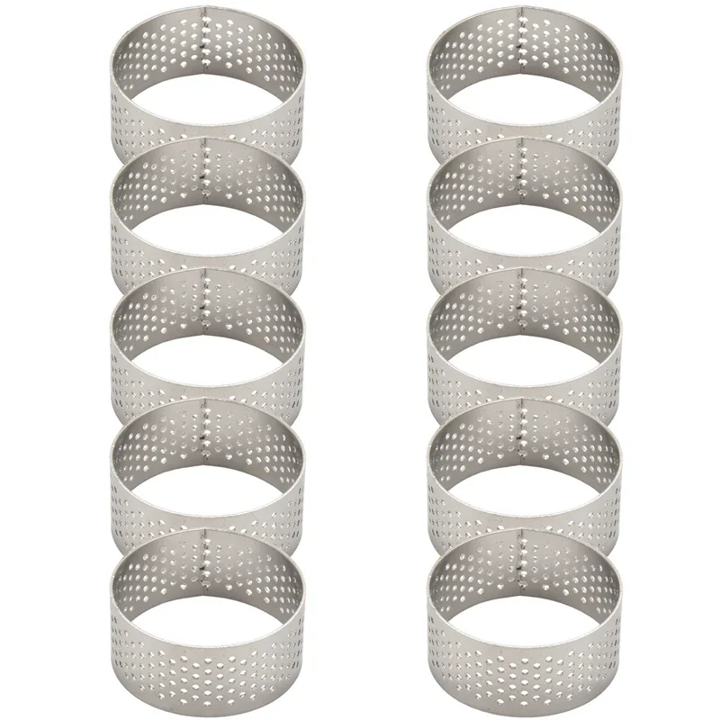 10pcs 4cm Edelstahl perforiert nahtlose Torte Ring Quiche Ring Torte Pfanne Kuchen Kuchen form nahtlose Back zubehör Aus stecher