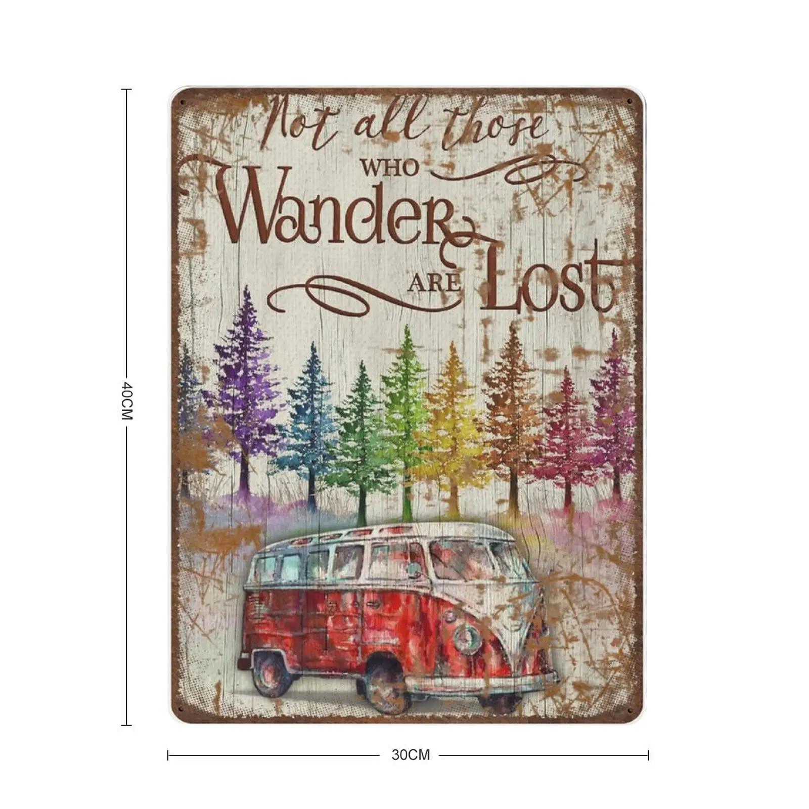 Retro Thick Metal Tin Sign-Not All Those Who Wander are Lost Sign -Novelty Posters，Home Decor Wall Art，Funny Signs for Home/Kitc image 2