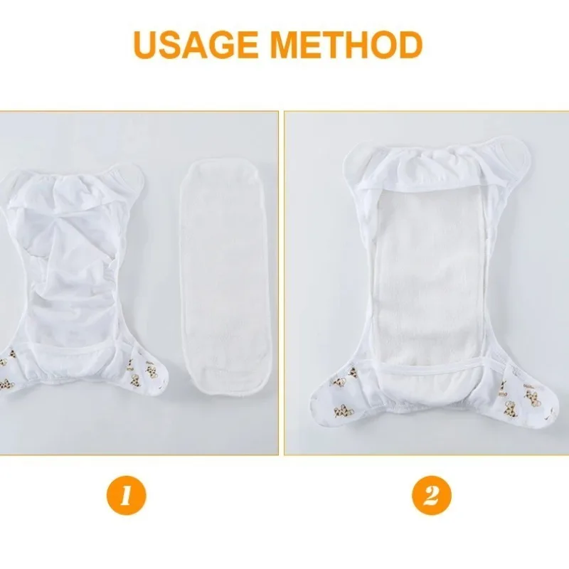 2/5/10pcs  3Layers Cotton Cloth Diapers for Children Breathable Baby Reusable Washable Ecological Nappies Inserts Diapers