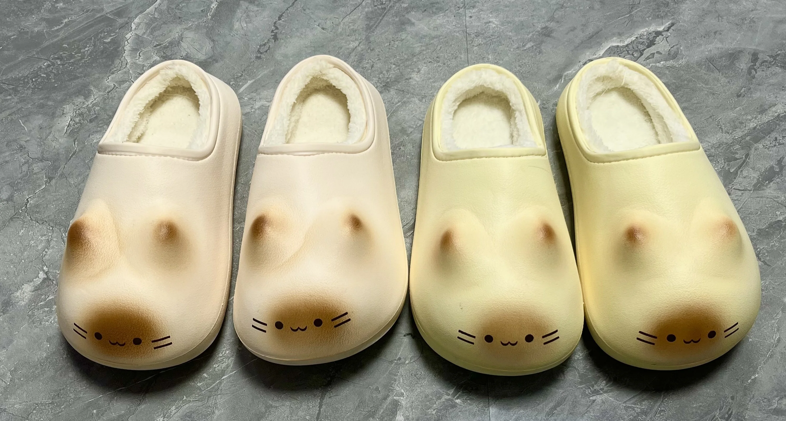 3D Schwarze Katzen-Plüschpantoffeln für Damen, EVA Wasserdicht, Fleece-Futter, Clogs, Winter-Wärme für drinnen und draußen, Kätzchen-Hausschuhe – Detail 3