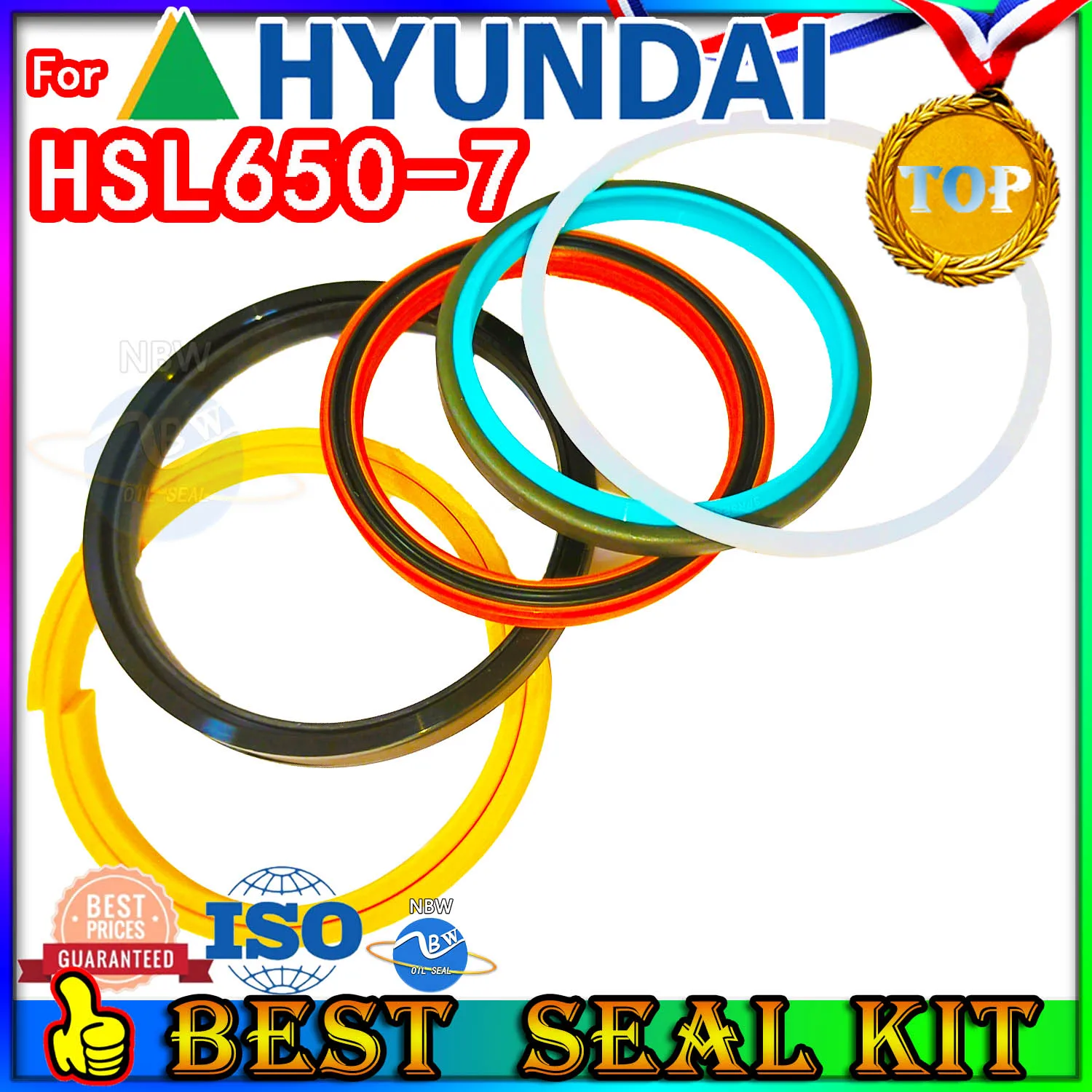 For HSL650-7 Hyundai Oil Seal Repair Kit Parts MOTOR Piston Rod Shaft Replacement Dust Bushing FKM Control Bucket Boom Arm