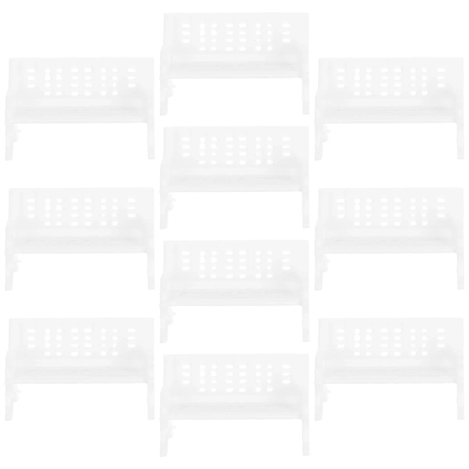 5Pcs Bench Chair Plastic Small Armchair Lightweight Portable Desktop Ornament Miniature Furniture Display