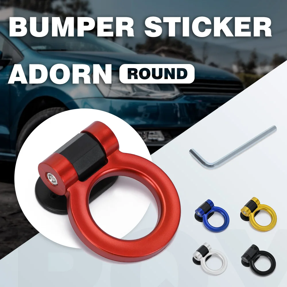 Round Bumper Sticker Adorn Universal Simulation Tralier Tow Hook Kit Tow Strap Tow Ropes ABS Plastic Modification Decoration