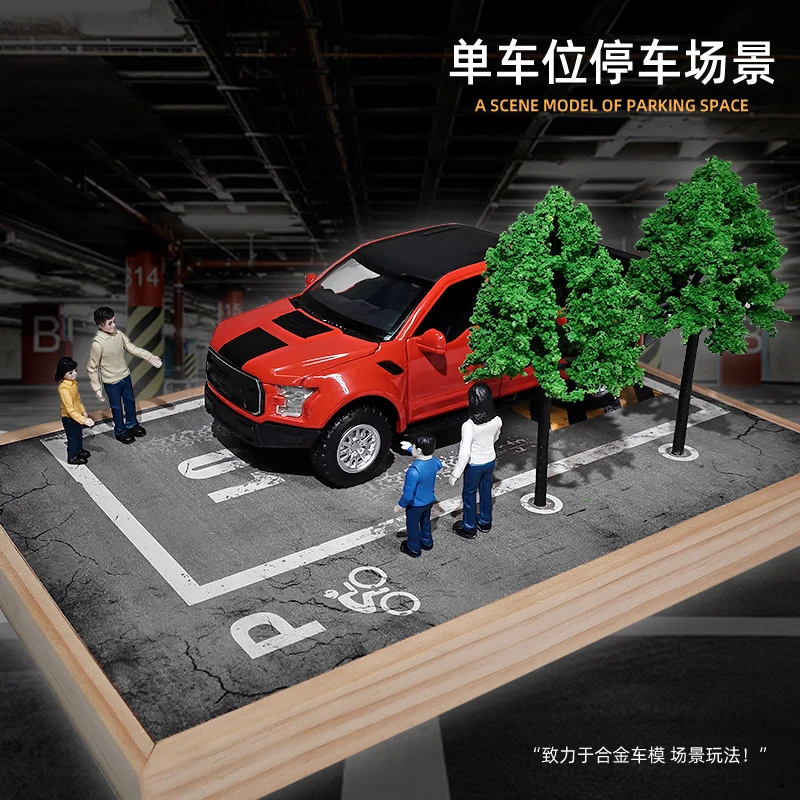 1:24 Parking Lot Scene Simulation Garage with Tree Model Display Scenery Background for Miniatures Car Vehicles Dioramas Decorat