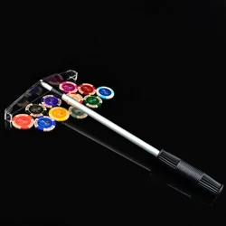 Dice Chips Rake Gaming Desk Accessories Metal Chip Rake Telescopic Roulette Poker Chips Rake Collector Rod Casino Accessories