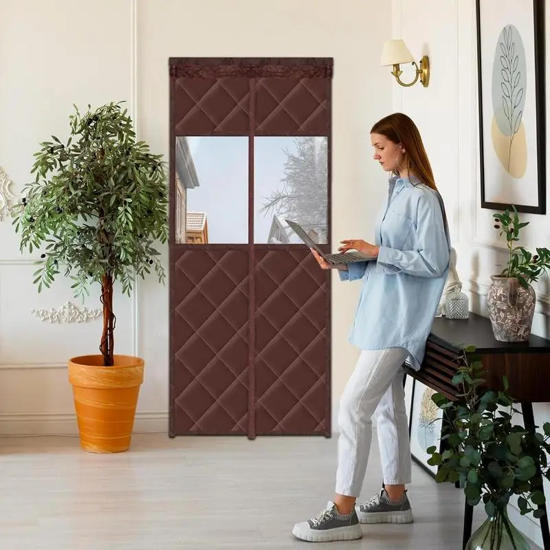 Magnetic Insulated Door Curtains Magnetic Insulated Thickened Door Cover Windproof Oxford Cloth Thermal Door Cover for Doorway