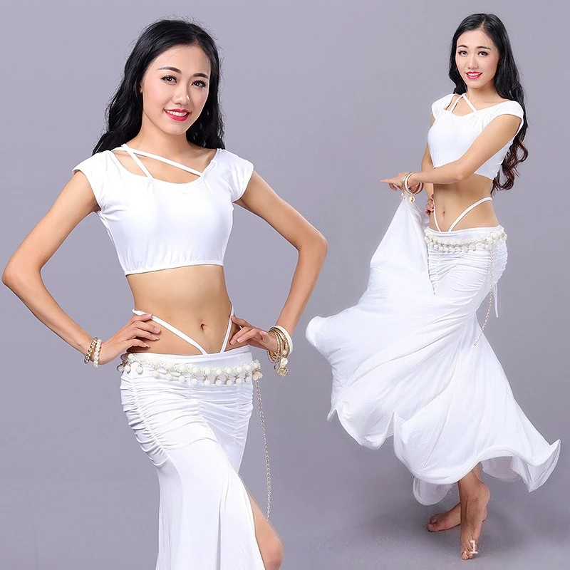 맞춤형 밸리 댄서 연습 의상 오리엔탈 댄스 공연 의상 섹시 세트 인도 댄스 초보자 여성 성인
