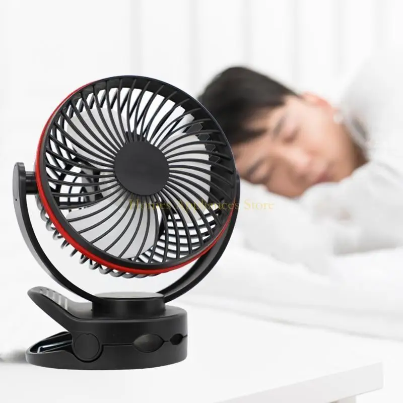 D0AB MINI مشبك مشبك مروحة متعددة USB مروحة 4 سرعات قابلة للتعديل لمكتب المنزل