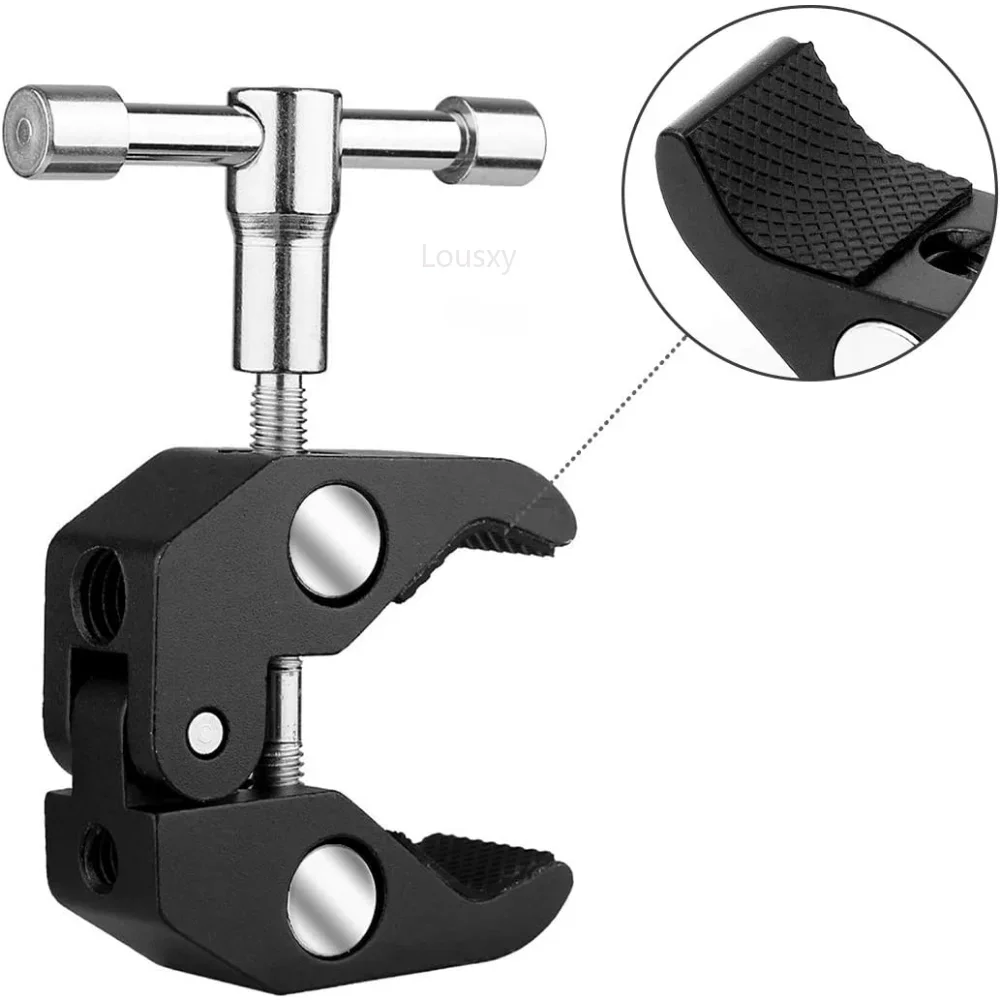 360 Degree Mini Ball Head Quick Release CNC Metal Super Clamp Bracket Tripod Mount with 14 Screw Clip for DSLR Camera