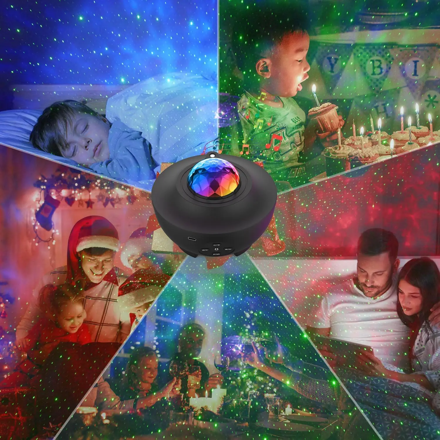 LED Starry Galaxy Projector Night Light Child Gift USB Bluetooth Music Player Star NightLight Colorful Projector Night Lamp