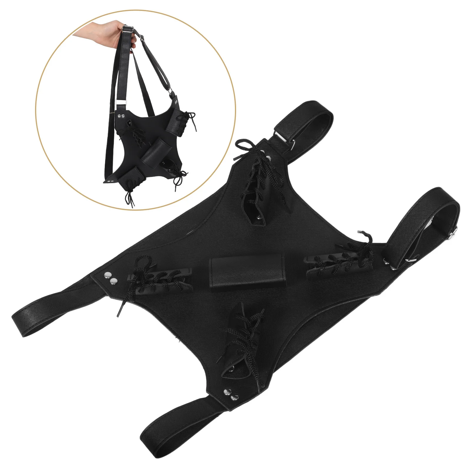 Double Shoulder Strap Adjustable Sword Holder For Back Medieval Cosplay Costume Viking Harness Renaissance Gear