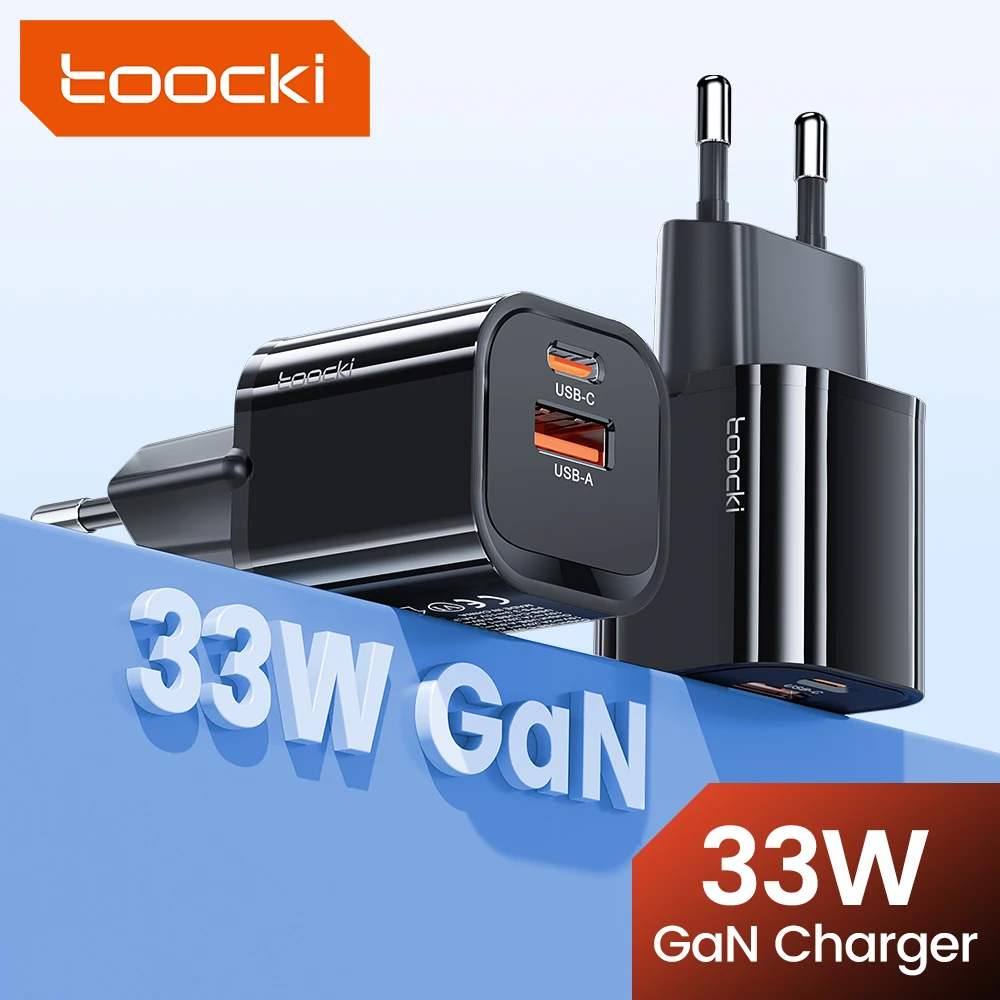 

Toocki GaN 33W USB Type C Charger Quick Charge 3.0 PD 3.0 PPS 27W Fast Charger for iPhone 14 13 Pro Max Samsung Realme Xiaomi