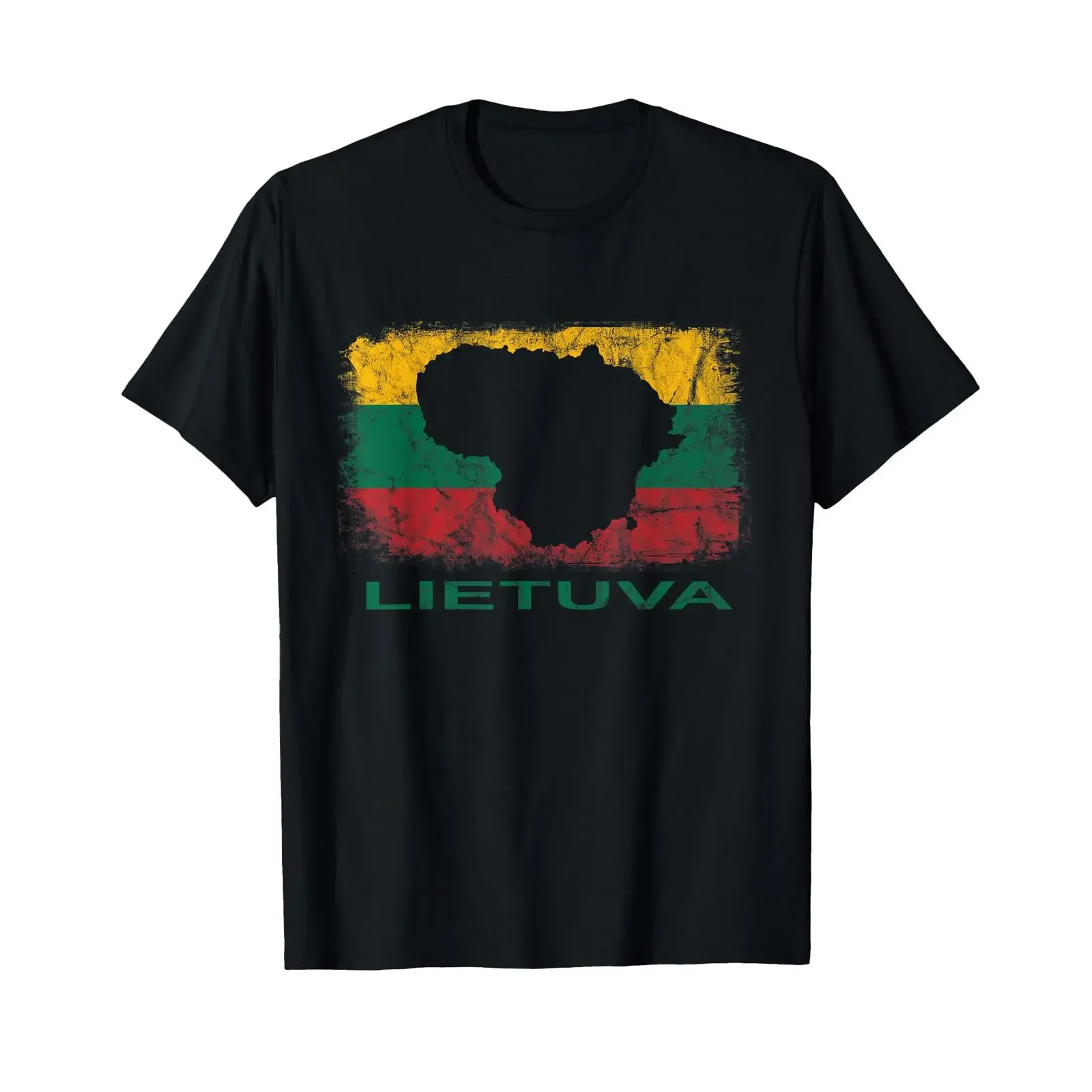 Lietuva Lithuania Flag Outline Baltic Vilnius Holiday Travel T Shirt vintage Washed Breathable Casual graphic designer clothes