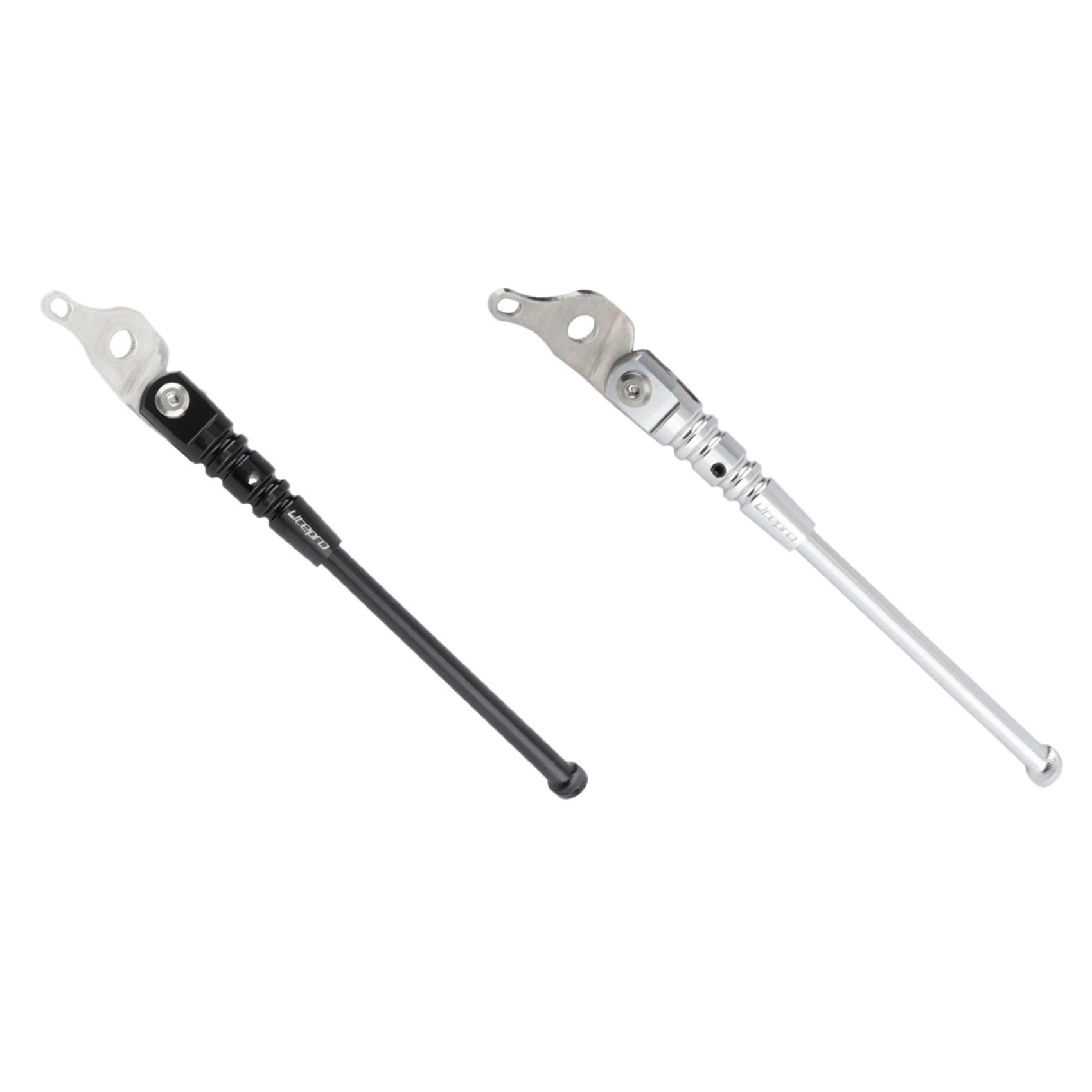 2X Litepro 自転車キックスタンドロードバイクキックスタンドマウンテンバイク自転車サイクルラックブロンプトン用ブラック & シルバー