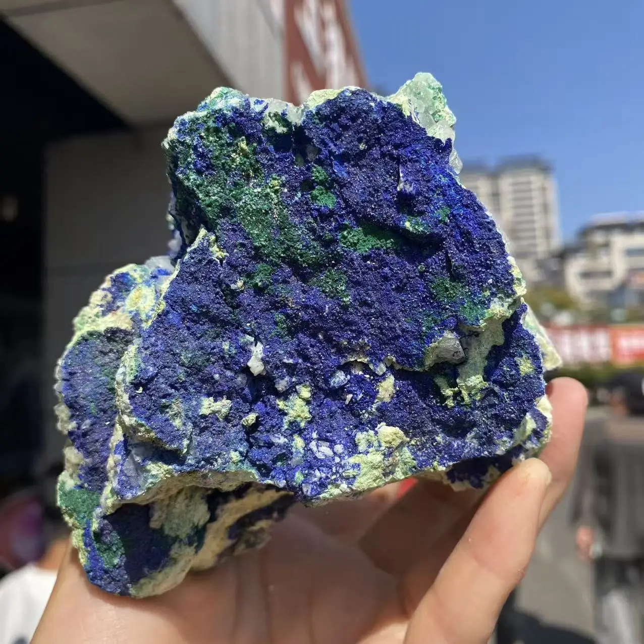 Natural Azurite Ore Malachite Coexisting Mineral, With Healing Properties, Suitable For Home Decoration, Divination And Demagnet