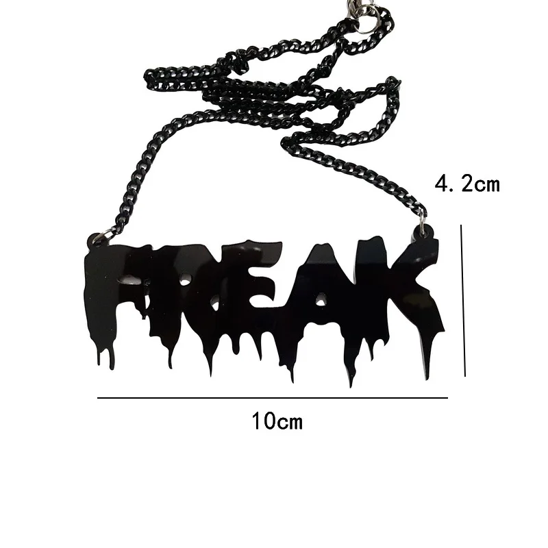 New 1 Pcs Dark Black Letter Halloween ZOMBIE Necklace Pendant Novelty Necklace Hip Hop Punk Jewelry Gift for Men