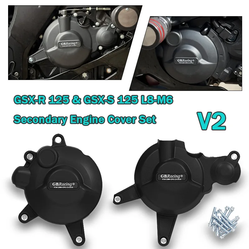 

V2 New gsxs125 acessórios para motos For GSX-S125 & GSX-R125 L8-M6 Alternator Cover protector de motor para moto Set 2018-2026