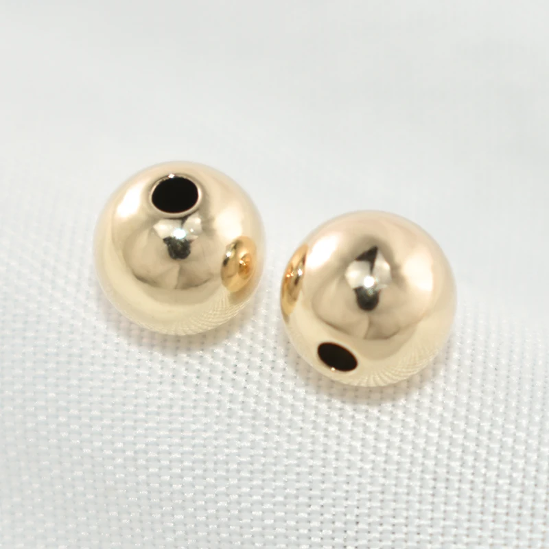 Echte 14K Goldfilled Runde Nahtlose Perlen Goldperlen für Schmuckherstellung Handgemachtes DIY-Zubehör Gold-Schmuckkomponenten Saatperlen – Detail 9