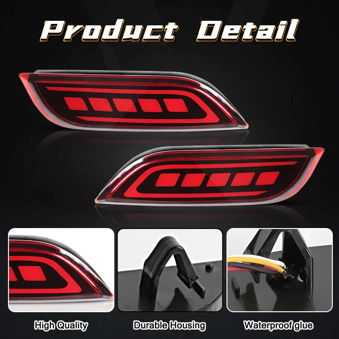 3 Function Car Bumper Reflector Lights For Subaru Impreza WRX or WRX STi XV Tail Light Dynamic Turn Signal Lamp Car Accessrioes