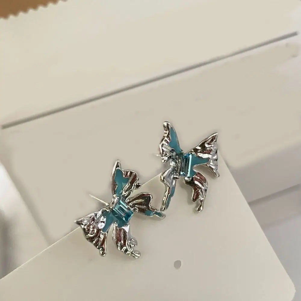 

Party Favors Haze Blue Butterfly Earrings Portable Gift Metal Earrings Attractive Classic Earrings