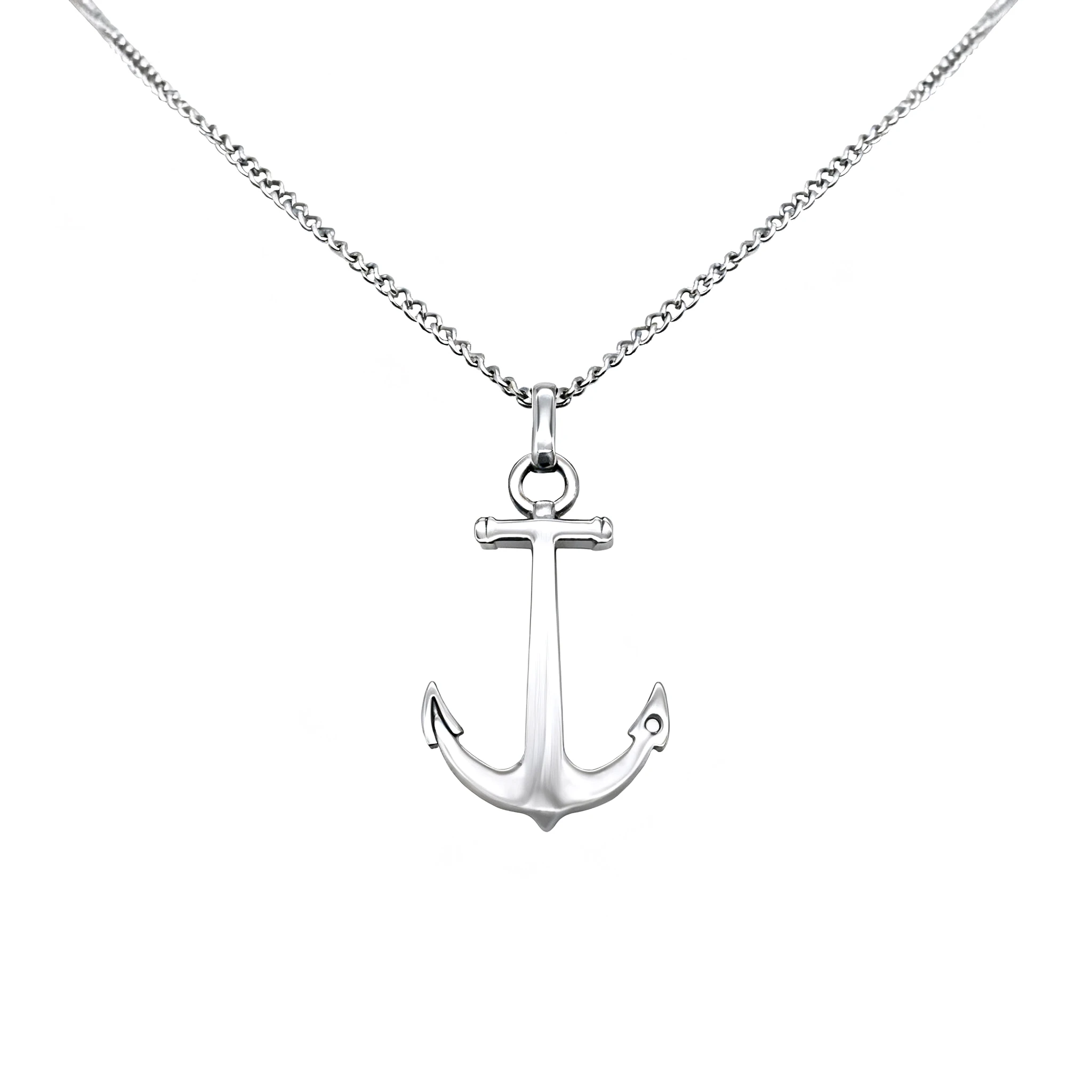 

Runda мужское ожерелье цепь из нержавеющей стали с морским якорем регулируемый размер 65 см длинное модное ожерелье с подвеской роскошного бре...