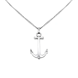 Runda Men's Adjustable Necklace 65cm Stainless Steel Chain Nautical Anchor Pendant Luxury Long Fashion Jewelry