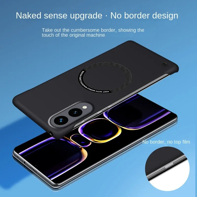 حافظة شحن لاسلكية Magsafe مغناطيسية بدون إطار لهاتف سامسونج S25 Edge S24 S23 S22 S21 S20 Ultra FE S10 S9 Plus غطاء كمبيوتر صلب