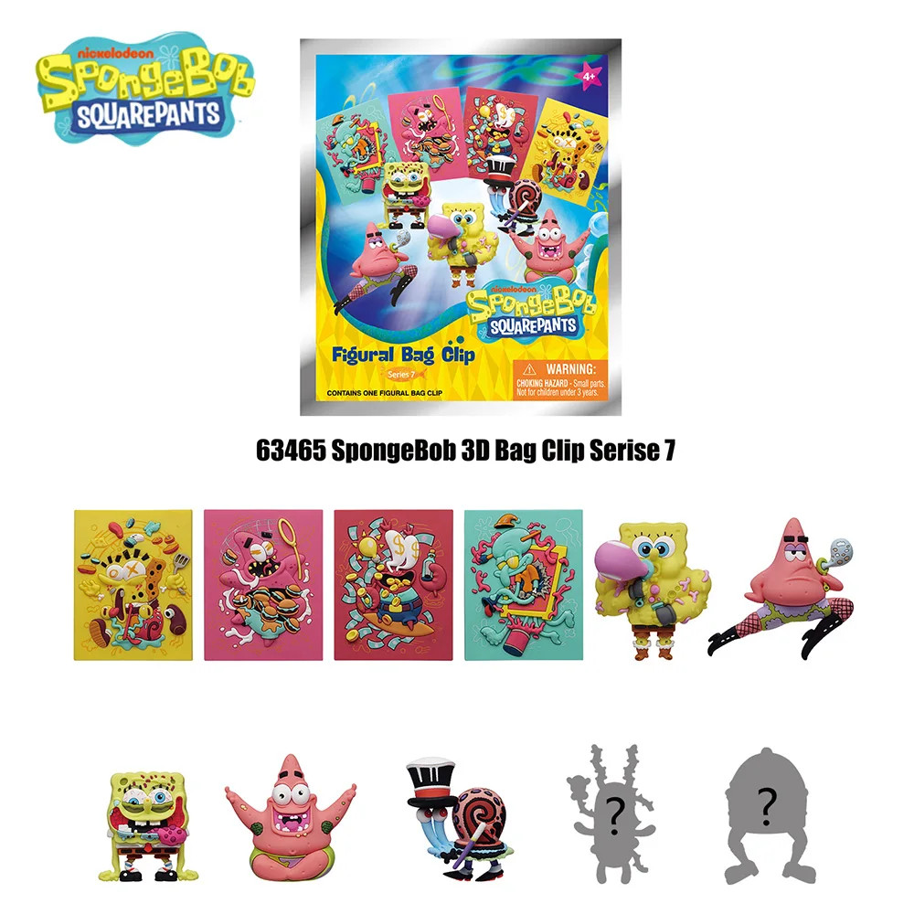 

Spongebob Officially Licensed PVC Blind Bag 3D Figurine Bag Clip Charms Spongebob Patrick Squidward Mr Krabs Mystery Toy Anime