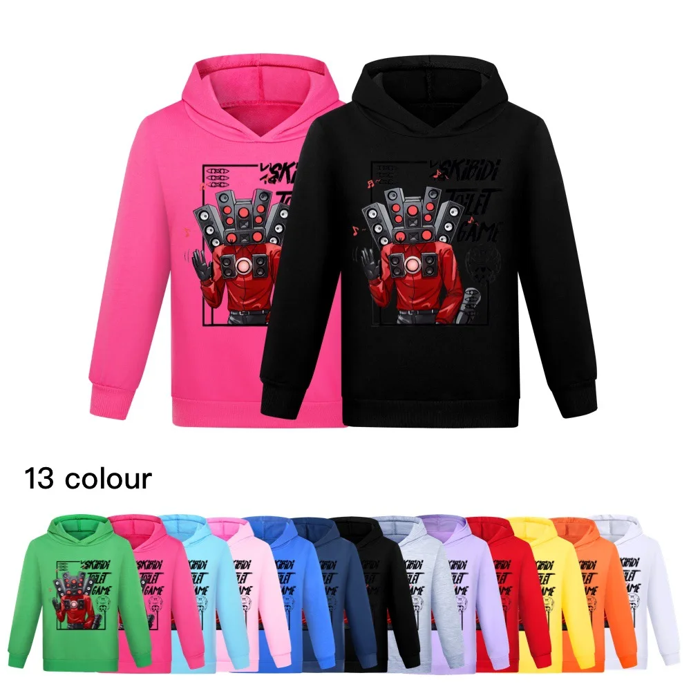 

Skibidi Toilet Man Children Sweatshirts Spring Clothes Boys Long Sleeve T-Shirt Girl Clothing Kids Hooded Tops Tee Costume2652