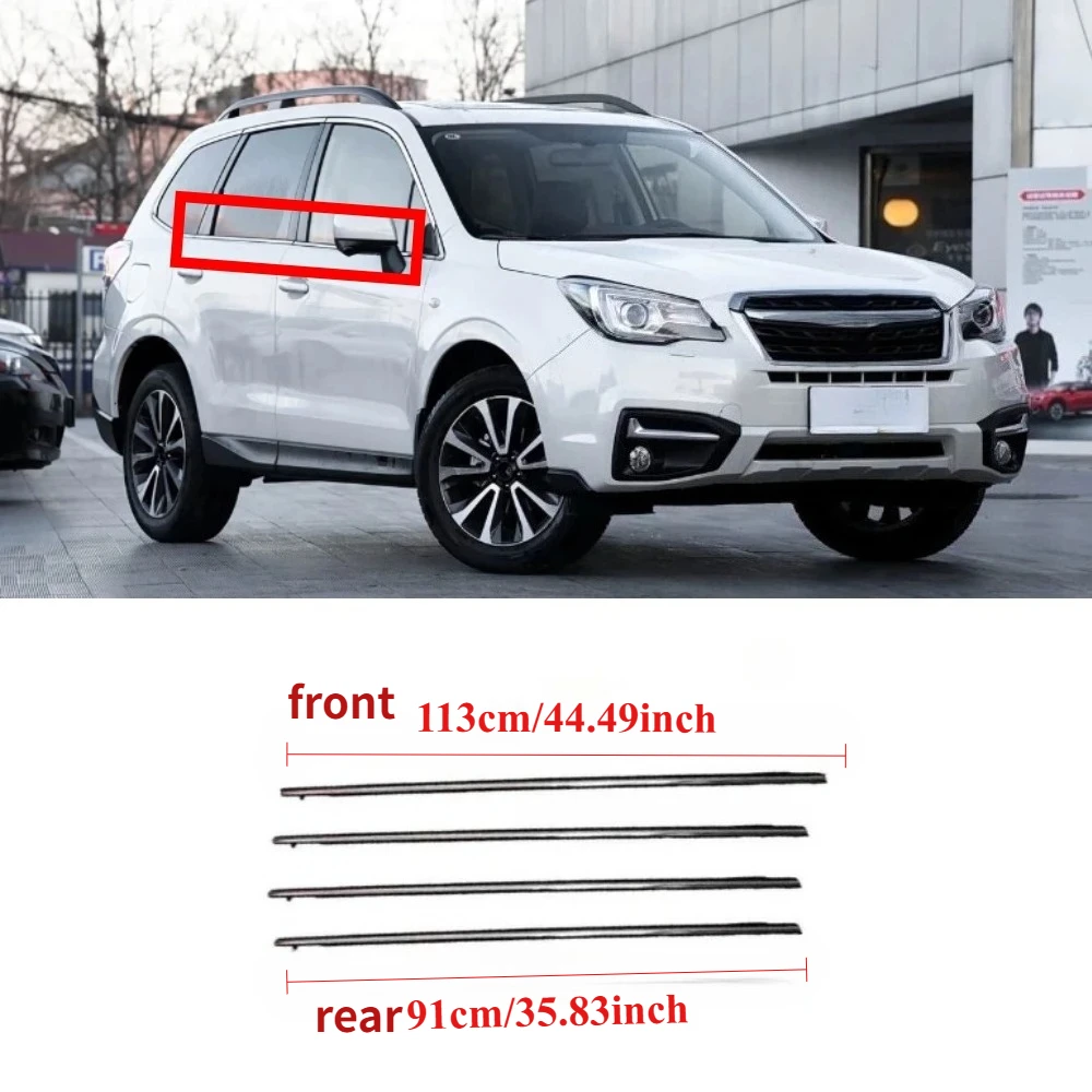 4 Piece Outside Windows Glass Rubber for Subaru Forester 2013-2018 Chrome Glass Protector Weather Strip for Forester 61280SG031