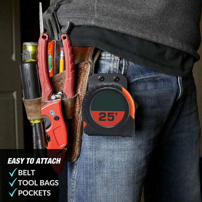 AB47-Clip per cintura da trapano Staffa per morsetto per cintura da trapano portatile multifunzionale Supporto per nastro di misurazione con gancio Portautensili magnetico
