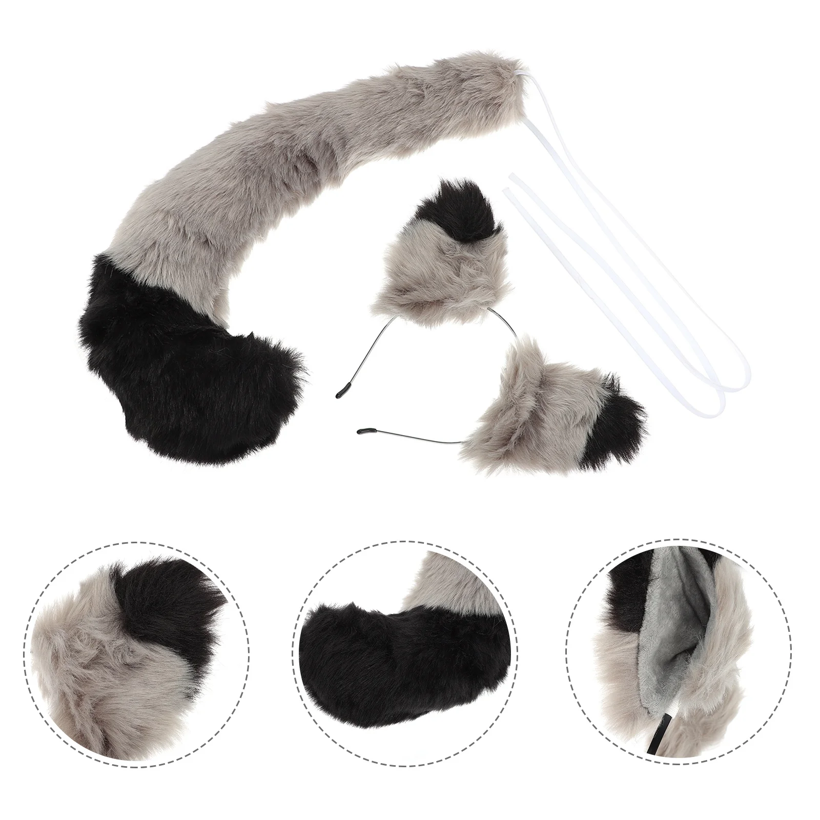 1 مجموعة الحيوان الأذن عقال الذيل المرحلة غطاء الرأس التصميم الإبداعي حزب الدعامة تأثيري لوازم عقال للحفلات