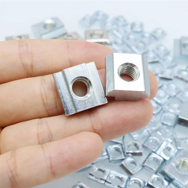 200x Slot Sliding Nut In t M3 M4 M5 M6 M8 Square Nuts T Block Track Sliding Hammer Nut for Connection Aluminum Profile 2020 3030