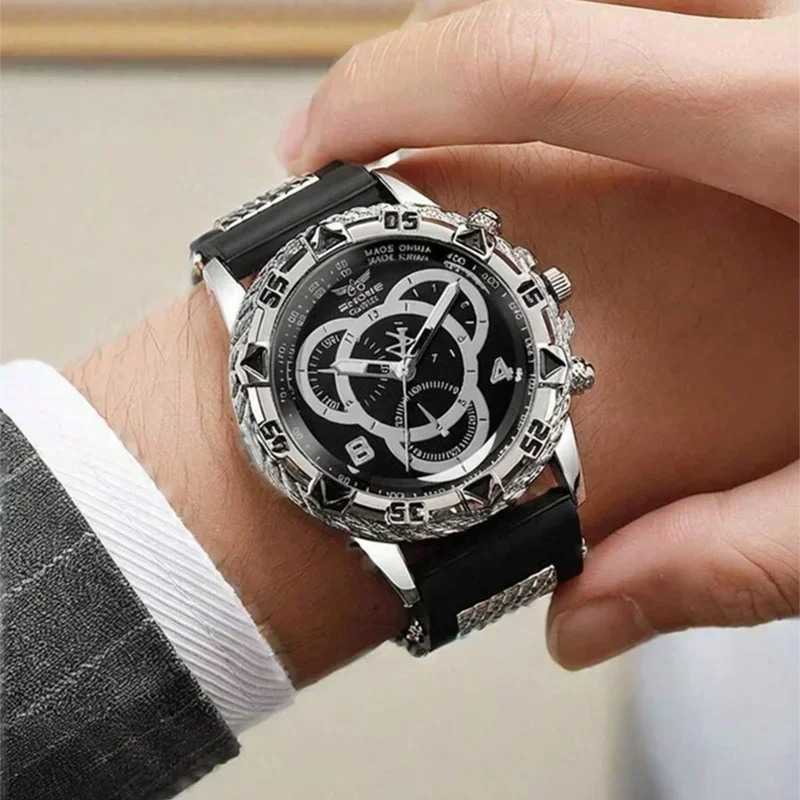 

Мужские деловые часы Модные и красивые кварцевые часы из нержавеющей стали в качестве подарка на день рождения для парня