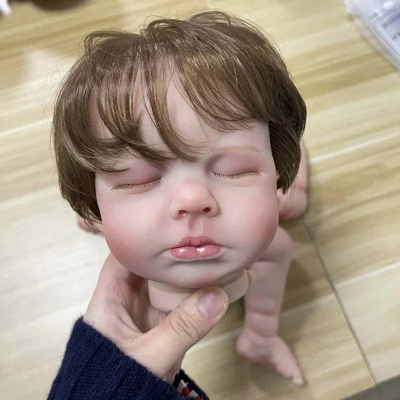 19Inch Reborn Doll Kit Loulou Limited Edition Lifelike Soft Touch Painted DIY Parts with Cloth Body and Eyes