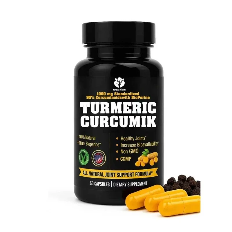 

Curcumin 1000mg 95% Curcumin, Bioperine 10mg, Non GMO, Organic Curcumin, Vegetarian, Gluten Free, 60 capsules